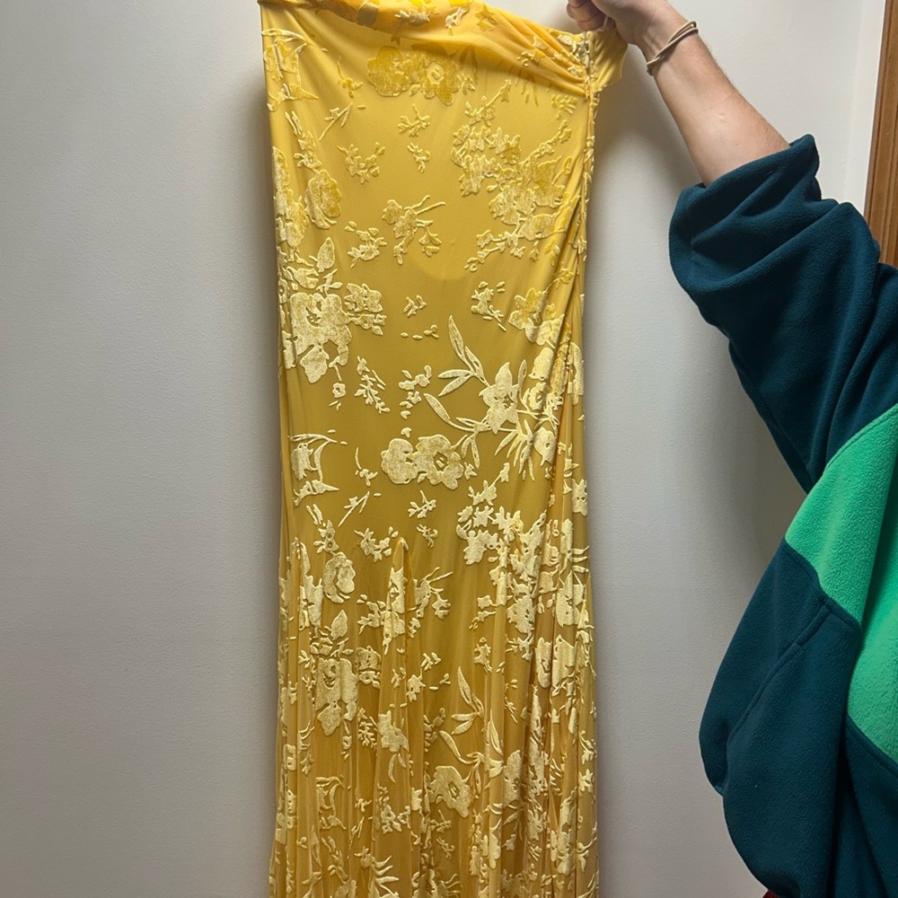 Hello Molly Yellow Floral Strapless Dress